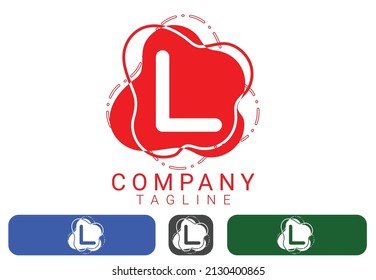 Logo de la carta de Creative L y plantilla de diseño de iconos