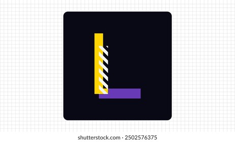 Creativo L Letra Vector Colorido Logo, Líneas de corte con estilo Logo Signo L Letra, L Carácter Logo Símbolo