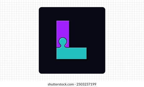 Creative L Letter Vector Puzzle Logo, Stylish Colorful Parts Logo Sign L Letter, L Character Logo Symbol