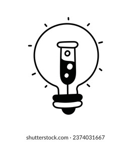 Creative lab doodle Icon Design illustration. Science and Technology Symbol on White background EPS 10 File