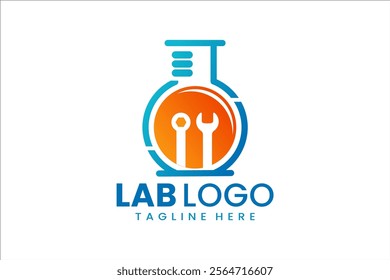 Creative lab and repair logo, perfect for mechanics, service centers, and branding