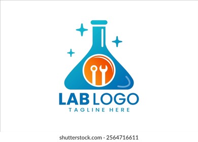 Creative lab and repair logo, perfect for mechanics, service centers, and branding