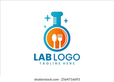 Creative lab and restaurant logo for culinary branding with a science twist