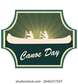 Creative label for Canoe Day event, vector illustration