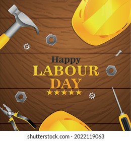 Creative labor day background with tools