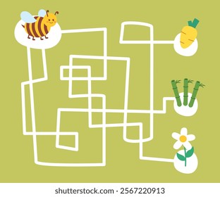 Creative Labyrinth Maze for Kids with Illustrated Elements