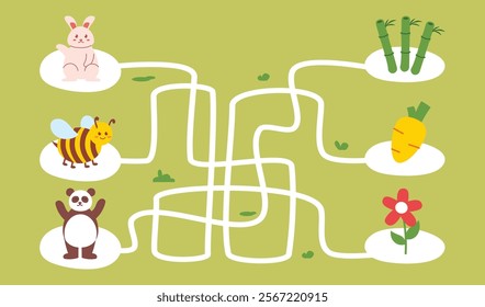 Creative Labyrinth Maze for Kids with Illustrated Elements