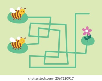 Creative Labyrinth Maze for Kids with Illustrated Elements