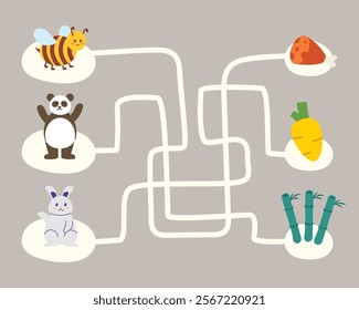 Creative Labyrinth Maze for Kids with Illustrated Elements