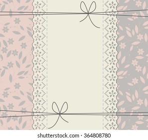 Creative lace frame with stylish flowers and leaves. Perfect template can be used for wedding invitation, greeting card , baby shower and more designs.