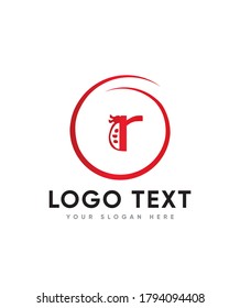 Creative ladybug themed letter type R logo template, Vector logo for business and company identity 