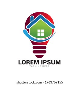 creative lamp bulb logo icon vector template.