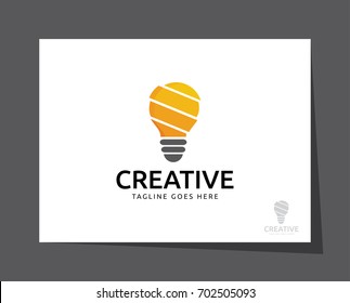 creative lamp bulb logo icon vector template