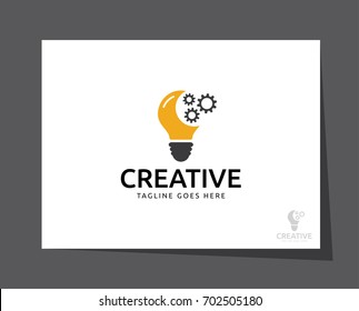 creative lamp bulb logo icon vector template