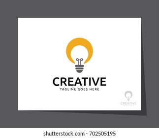 creative lamp bulb logo icon vector template