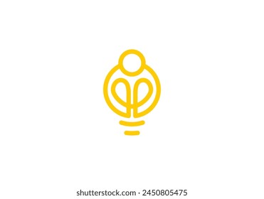 creative lamp people logo design template