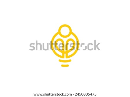 creative lamp people logo design template