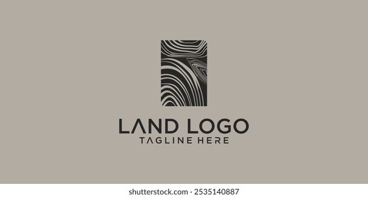 Creative land logo design with unique concept premium vector