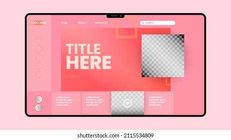 Creative Landing page template with trendy modern shapes for business web page design for website and mobile website development. Easy to edit and customize.