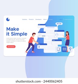 Creative landing page template vector design in eps 10