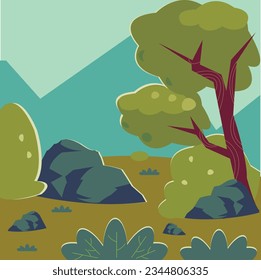 Creative landscape design art vector illustration