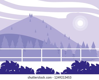 creative landscape with mountains purple
