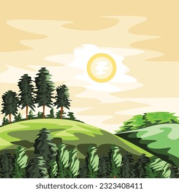 Creative Landscape vector art illustration