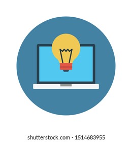 creative laptop glyph flat vector icon
