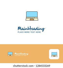 Creative Laptop Logo Design. Flat color Logo place for Tagline. Vector Illustration