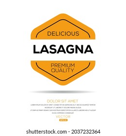 Creative (Lasagna) logo template, Lasagna sticker, vector illustration.