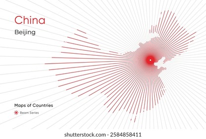 Creative Laser Map of China with Beijingas the Center
