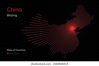 Creative Laser Map of China with Beijingas the Center