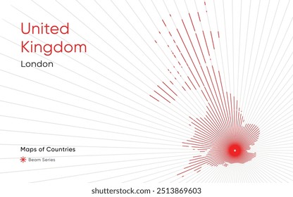 Creative Laser Map of United 
Kingdom with London as the Center