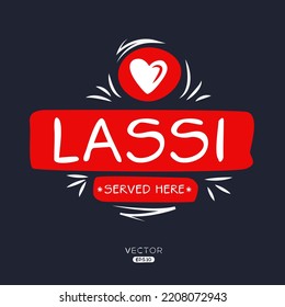 Creative (Lassi) drink, Lassi sticker, vector illustration.
