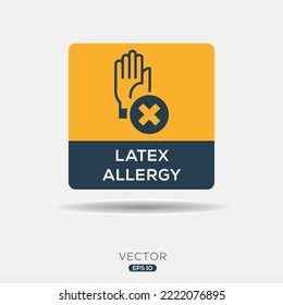 Icono creativo (alergia al látex), signo del vector.