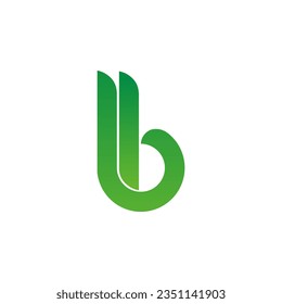 Logo de Creative latter B, verde, simple, limpio, logotipo inicial, b