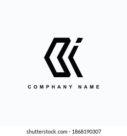diseño de logotipo de icono de creative latter BI initis