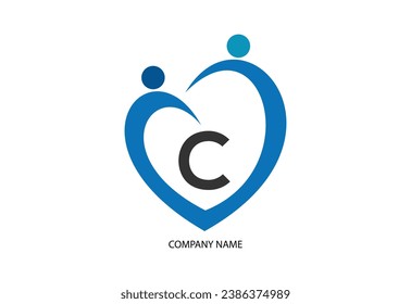 Creative latter C with man unity combination icon logo