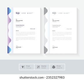 Kreative letztere Kopfgestaltung setzt eine 4-Größe und einzigartige Form bunten Arbeitsmotiv Design-Arbeit und Layout mit Business-Moderne. Professionelles, abstraktes Briefkopfdesign