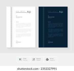 Creative latter head design set a4 size and unique shape colorful work theme style design work and layout with business modern theme. Professional creative abstract letterhead design