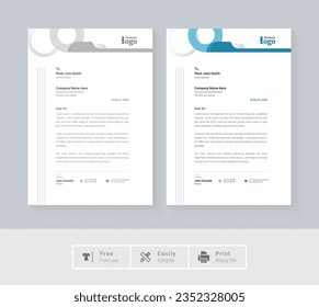 Creative latter head design set a4 size and unique shape colorful work theme style design work and layout with business modern theme. Professional creative abstract letterhead design