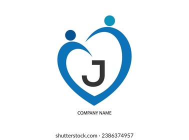 Creative latter J with man unity combination icon logo