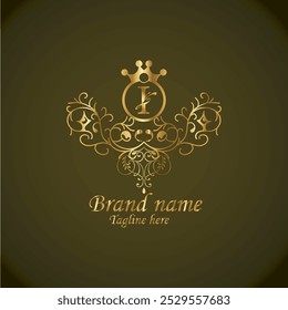Creativo Diseño de logotipo con lujos Más tarde Plantilla de Vector de negocios moderna. Creativo Monograma más tarde y aislado más tarde, Logotipo real con color dorado