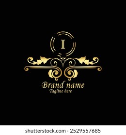 creative i latter logo design with luxury i latter modern business vector template. creative i monogram latter and isolated latter , royal logo with golden color