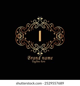 kreatives i-latter Logo-Design mit Luxus i-ter modernes Business-Vektor-Template. kreativ im Monogramm letzteres und isoliert letzteres , königliches Logo mit goldener Farbe