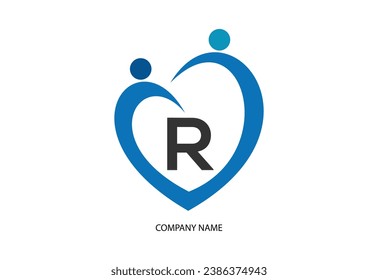 Creative latter R with man unity combination icon logo