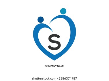 Creative latter S with man unity combination icon logo