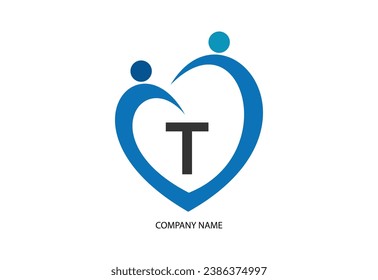 Creative latter T with man unity combination icon logo