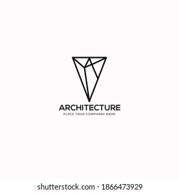 creative latter v architecture logo design