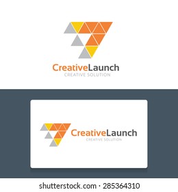 Creative Launch Logo And Business Card Template